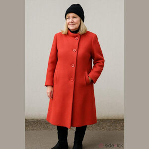 Talbots Knit Wool Blend Winter Long Coat Hot Pink Size 10 Professional Jacket